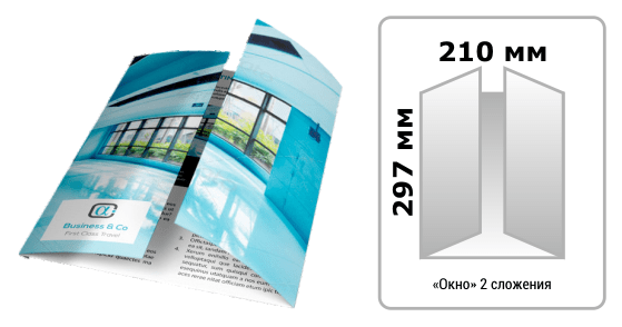 Печать открыток окно 210х297мм (в развороте А3+2сложения) в ЮАО